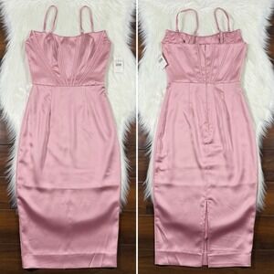 NEW Dress The‎ Population Size XS Pink Rose Canyon Cosette Satin Corset Dress